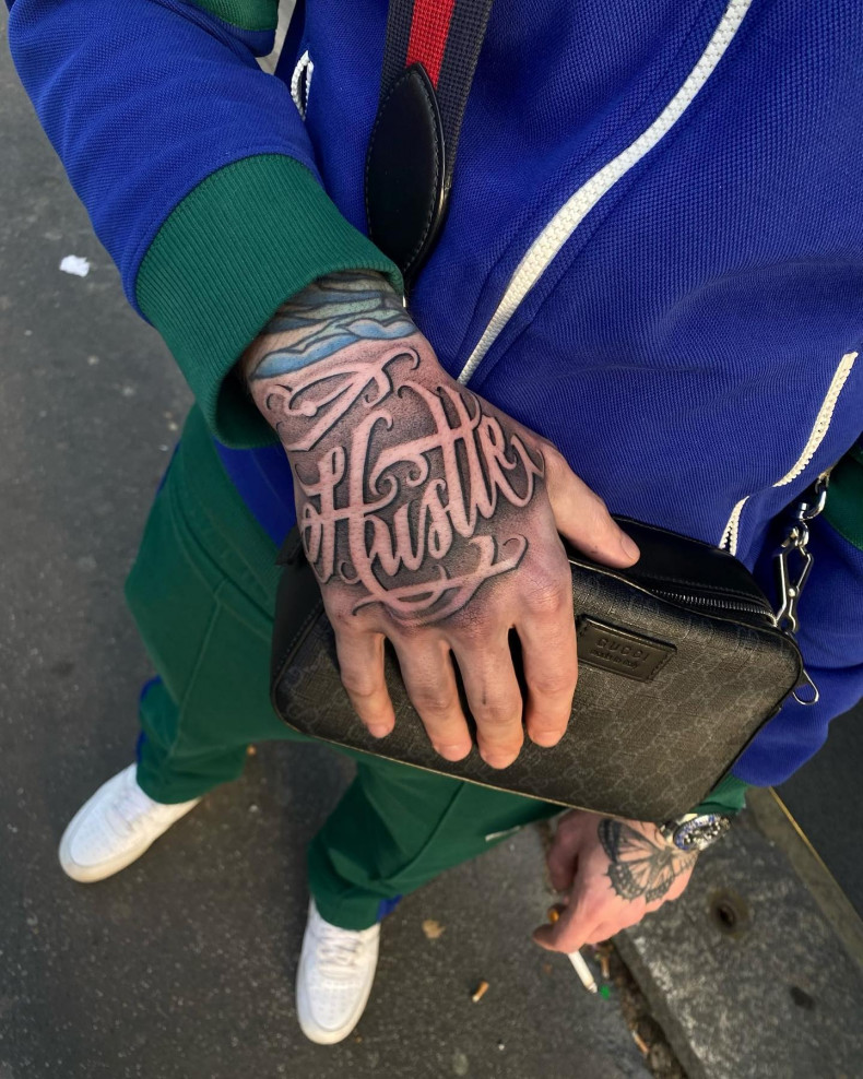 Men lettering hand, photo - Tattoo Studio Colors Tattoo