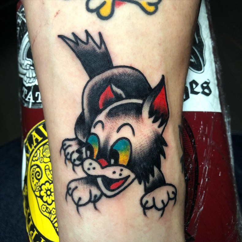 Cat cartoons colorful, photo - Tattoo Studio Mans Ruin Tattoo Club