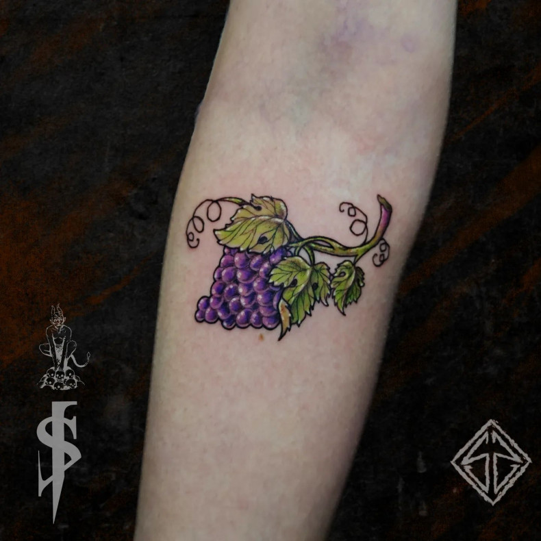 Arm colorful berry, photo - Tattoo Studio Iron Skin