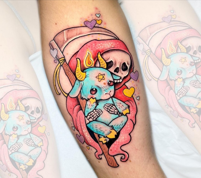 Cartoons death colorful, photo - Tattoo Studio Cherry