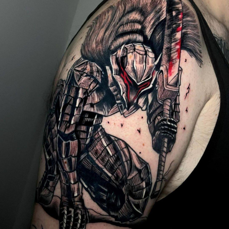 Men demon shoulder, photo - Tattoo Studio Macko