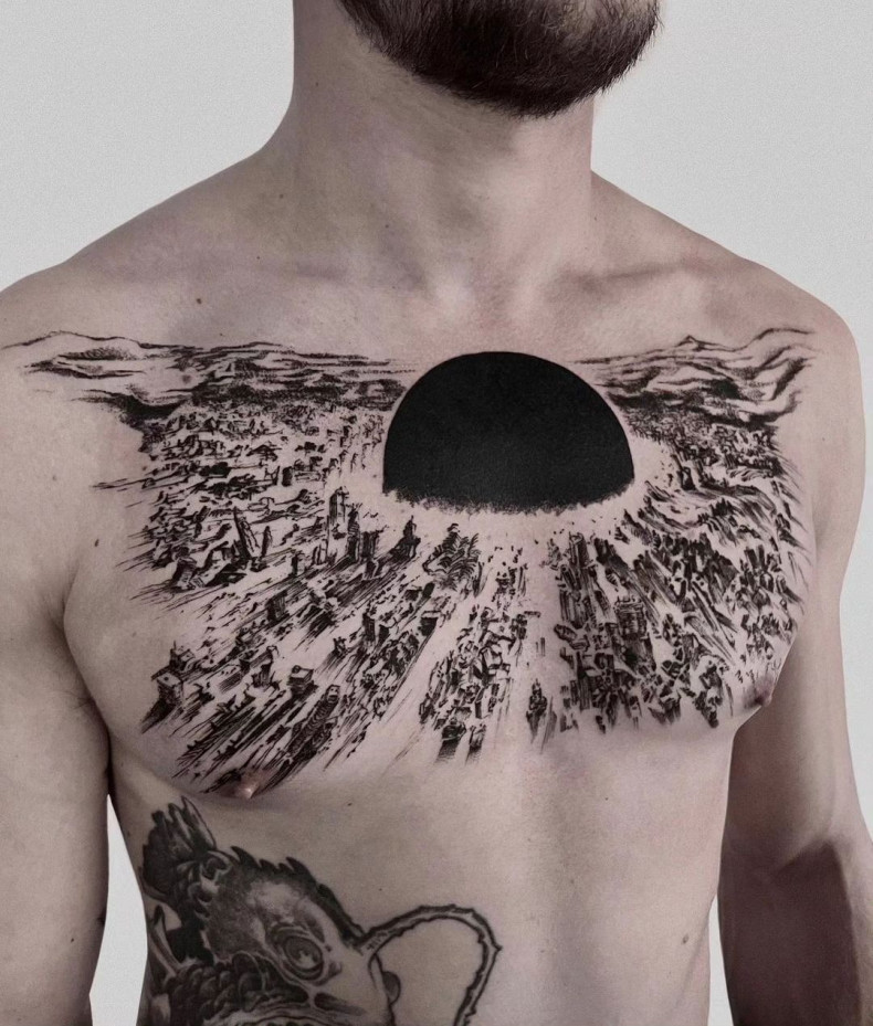 Men big chest, photo - Tattoo Studio Max Art