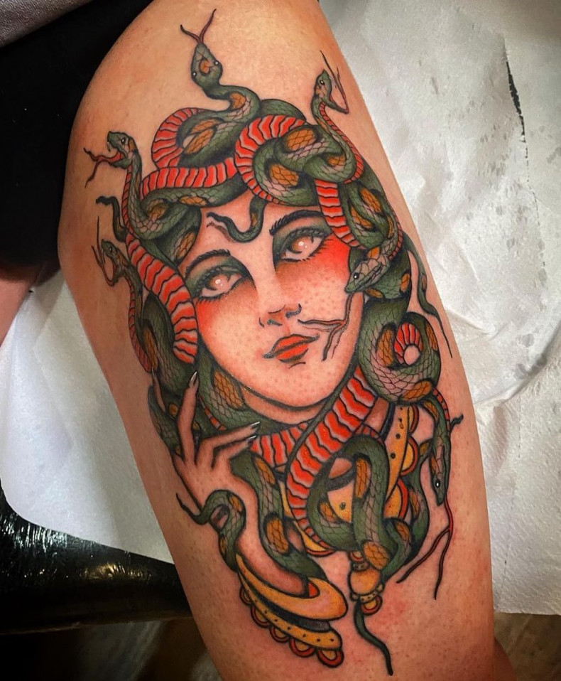 Men medusa leg, photo - Tattoo Studio Fine Gentleman