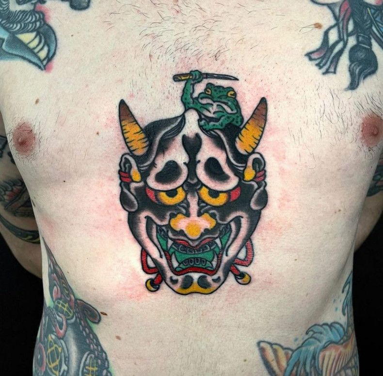 Men monster chest, photo - Tattoo Studio Dice Tattoo