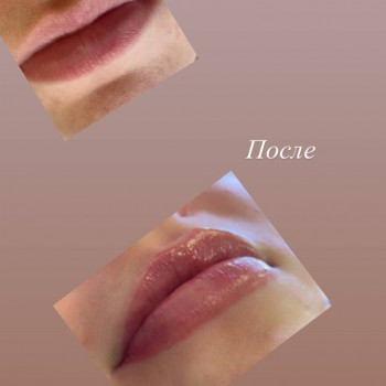 Перманентный макияж губ в технике помадный прокрас
                    Мастер татуажа Ксения Остапенко Москва