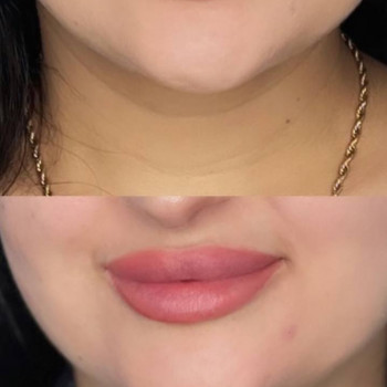 Перманентный макияж губ в технике помадный прокрас