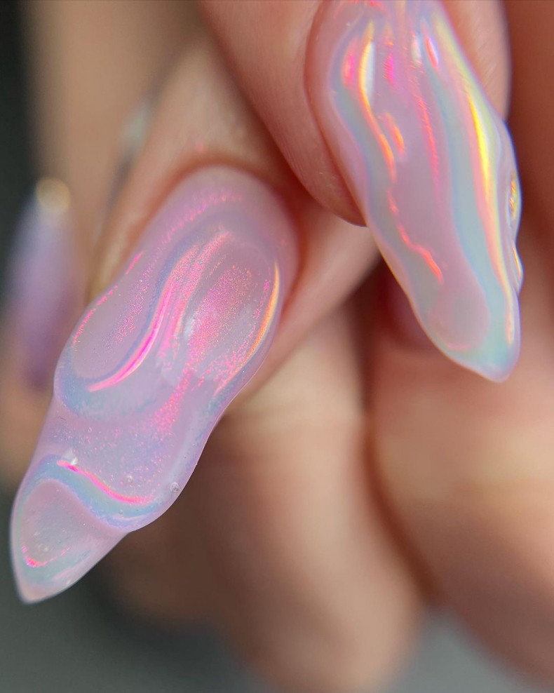 Perlmutt strukturierte, photo - Maniküre Juliya