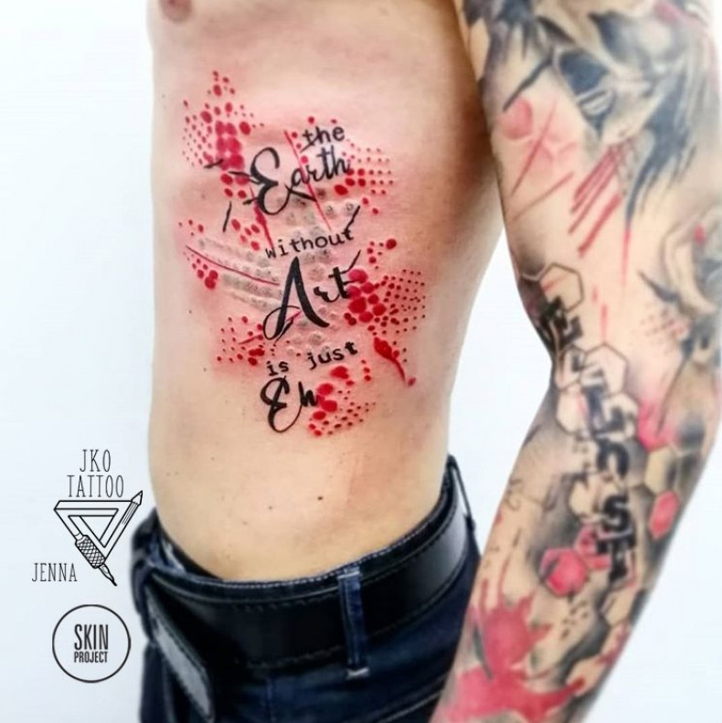 Men side letter, photo - Tattoo Studio JKO