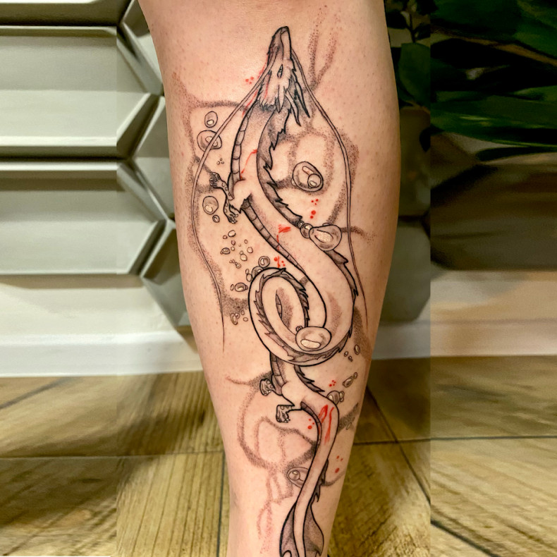 Drache Chinesischer Bein, photo - Tattoo-Studio Moon Moon