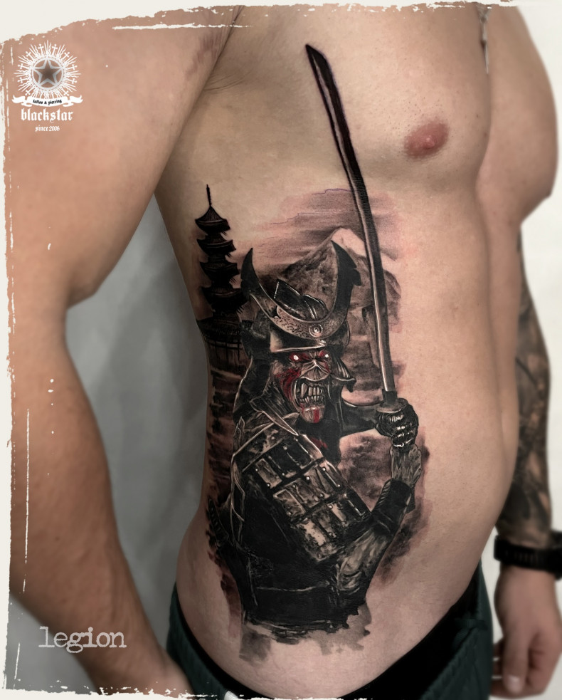 Men warrior side, photo - Tattoo Studio Blackstar