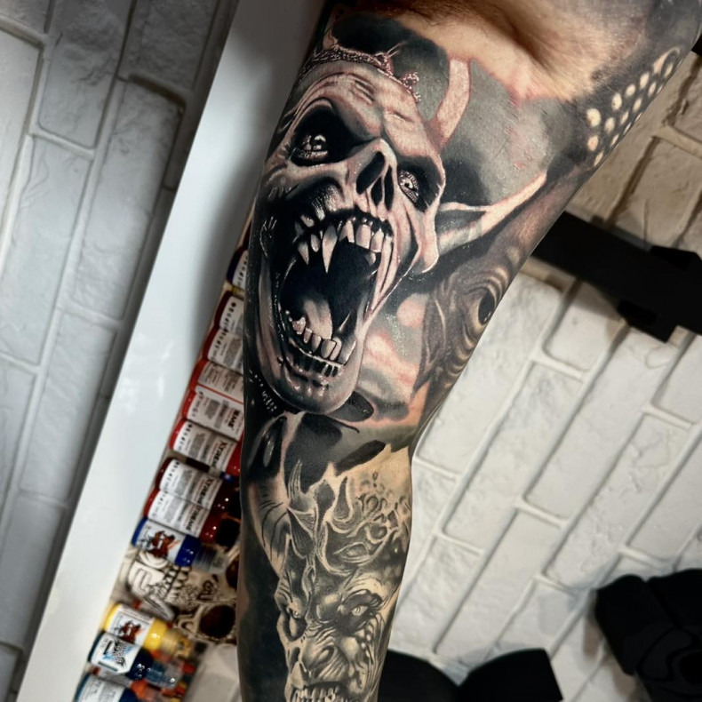 Men monster sleeve, photo - Tattoo Studio Goat Tattoo