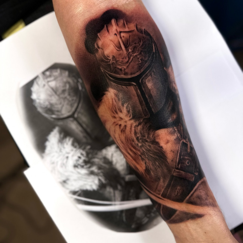 Men arm warrior, photo - Tattoo Studio Stink