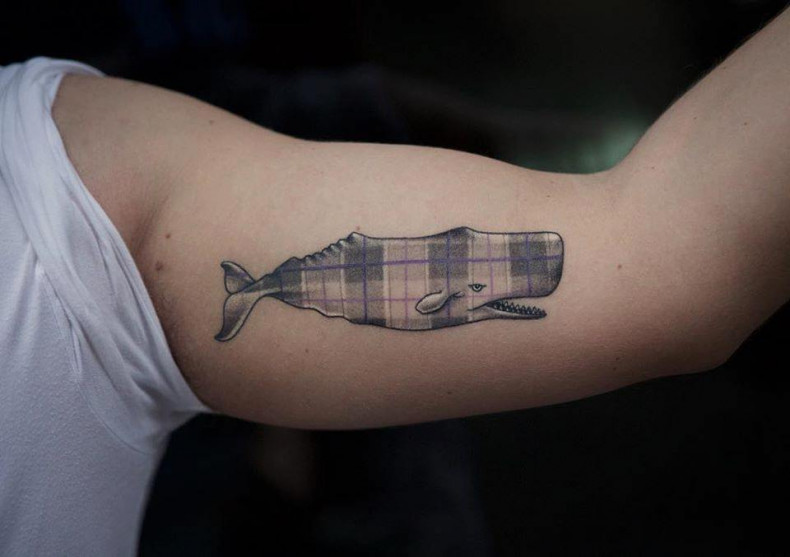 Men arm whale, photo - Tattoo Studio Bang Bang Tattoo