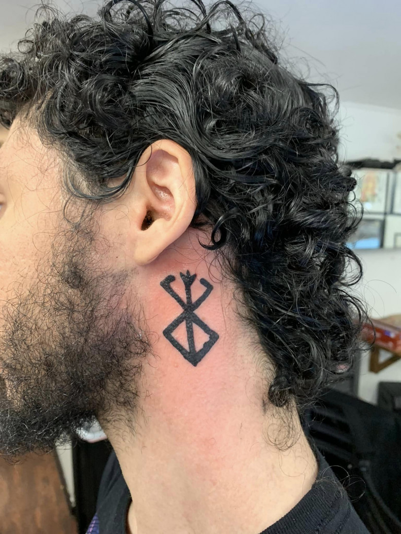 Men neck runes, photo - Tattoo Studio Infinity Tattoo