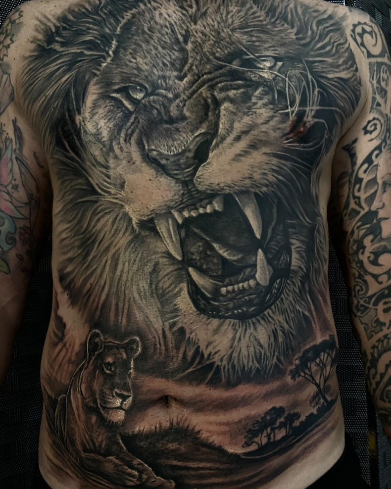 Men big lion, photo - Tattoo Studio First Class Tattoo