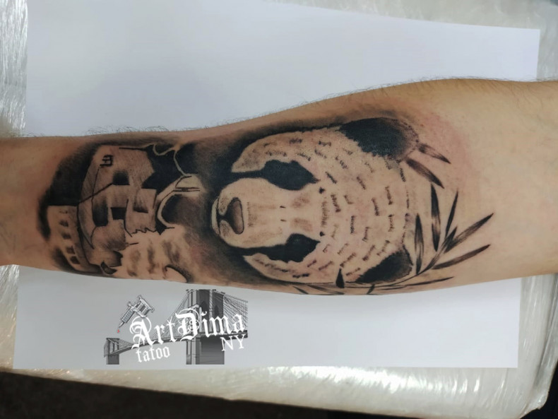 Panda, photo - Tattoo Master Dmitry Maksimchuk