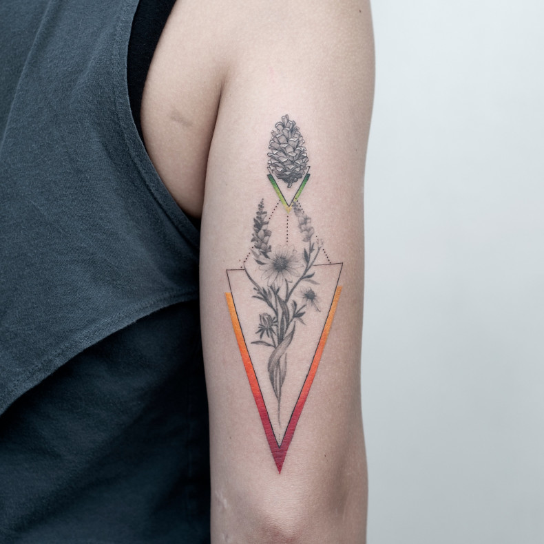 Women arm geometric, photo - Tattoo Master Baris Yesilbas