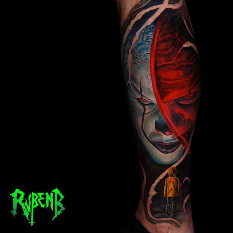 Clown horror colorful, photo - Tattoo Master Ruben Barahona