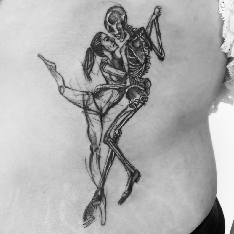 Side skeleton, photo - Tattoo Master Marko Korkmal