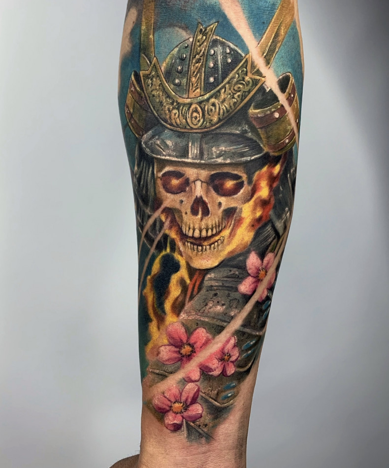 Men arm warrior, photo - Tattoo Master Nestor Palacios