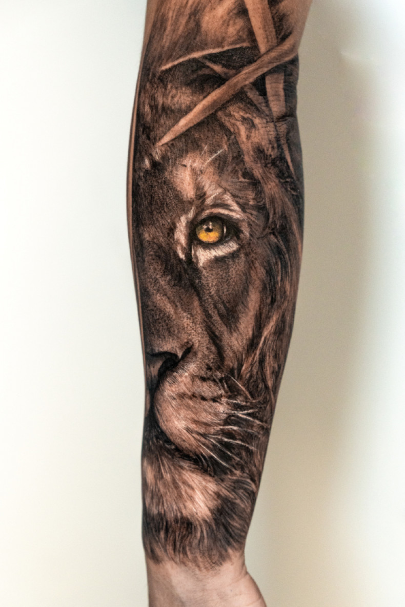 Men arm black and grey, photo - Tattoo Master Nestor Palacios