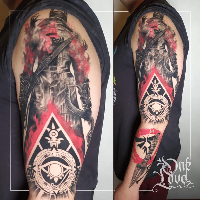 Men warrior sleeve, photo - Tattoo Master Agnieszka