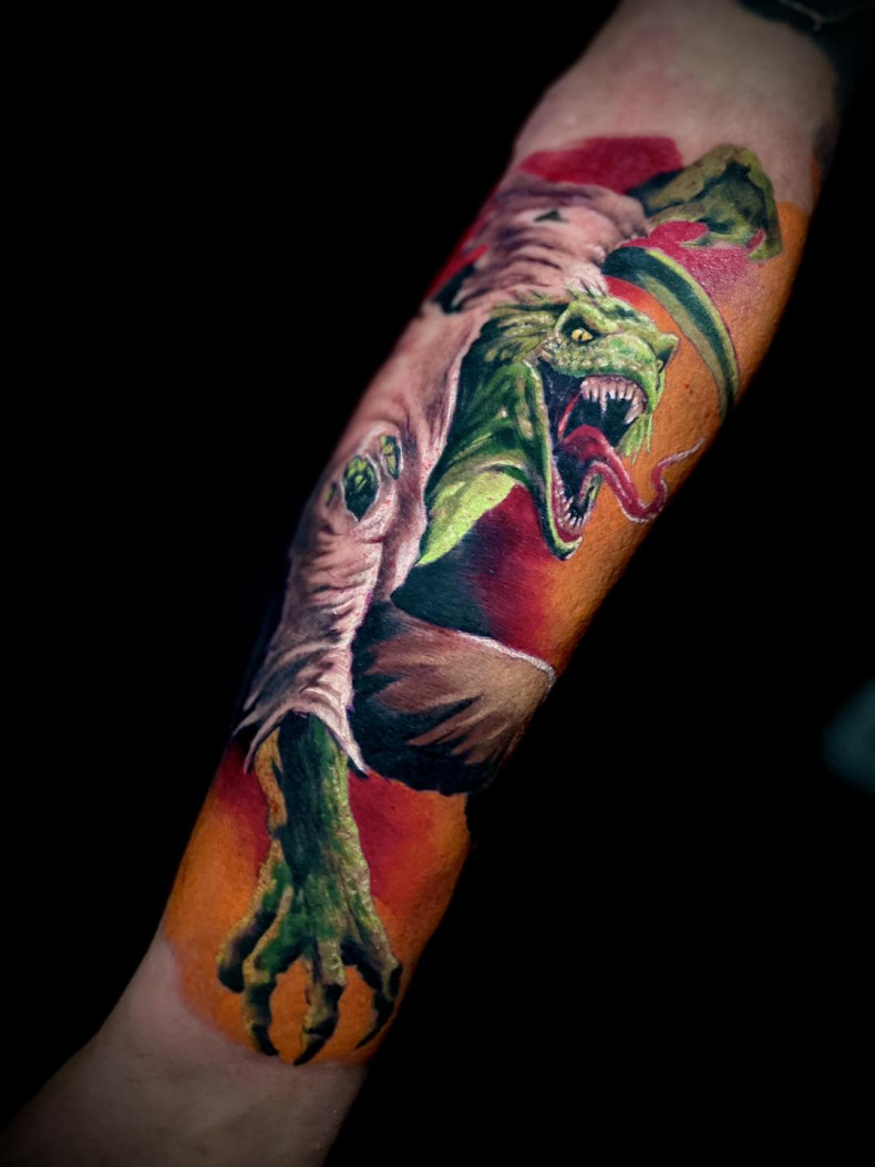 Men arm horror, photo - Tattoo Master Pawel Ochmanski