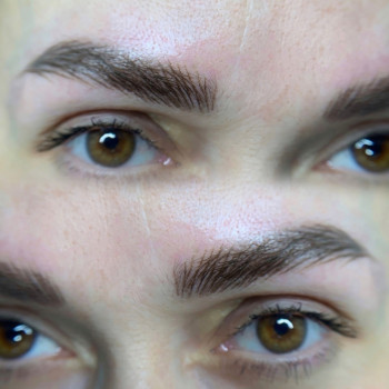 Брови в технике «волоски»