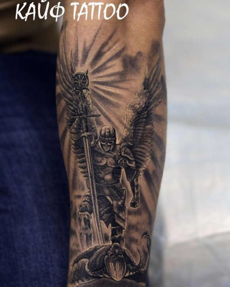 Men angel warrior, photo - Tattoo Master Barb Tattoo