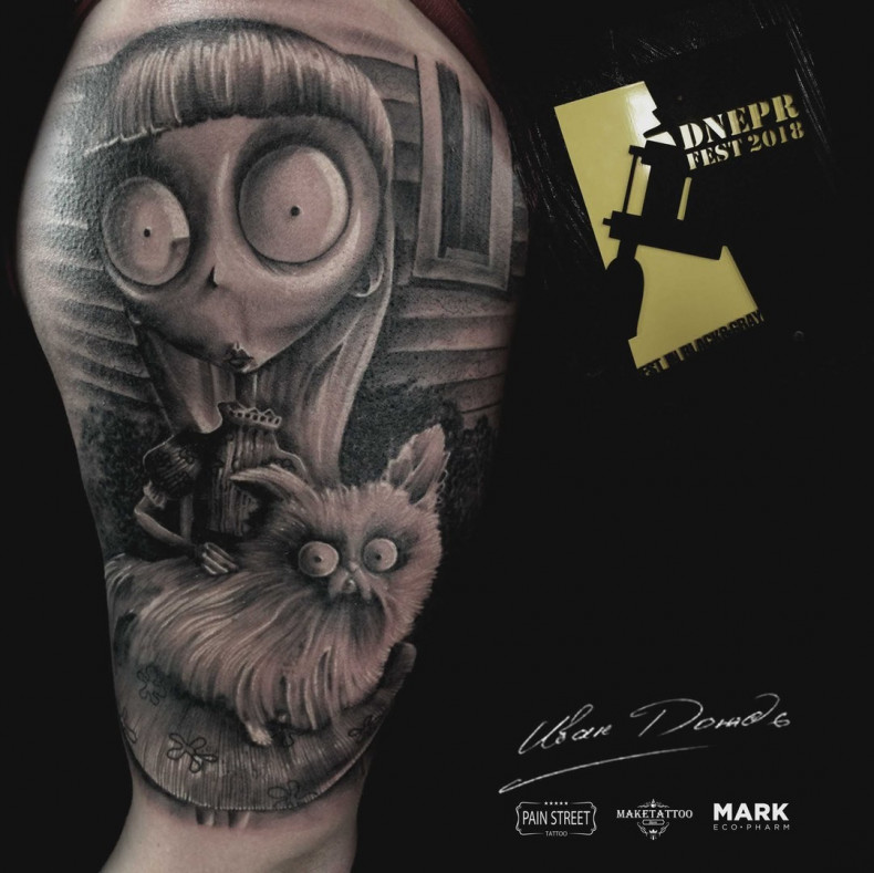 Мужские блэк энд грей на плече, photo - Тату мастер Barb Tattoo