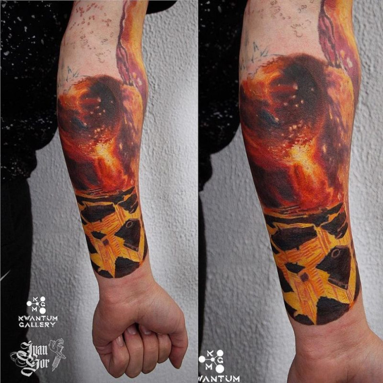 Men abstract fire (flame), photo - Tattoo Master Barb Tattoo