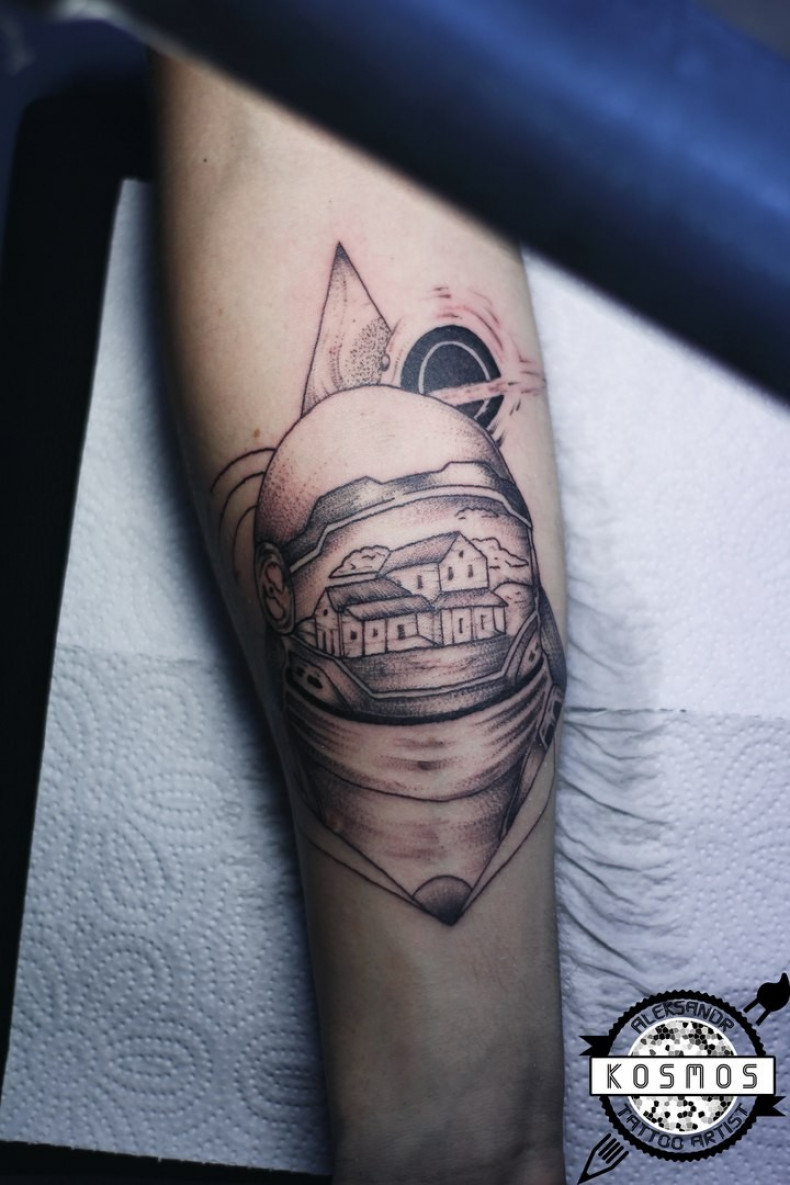 Męski whip shading kosmos, photo - Tatuażysta Barb Tattoo