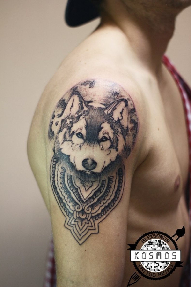 Männer wolf whip shading, photo - Tattoo-Meister Barb Tattoo