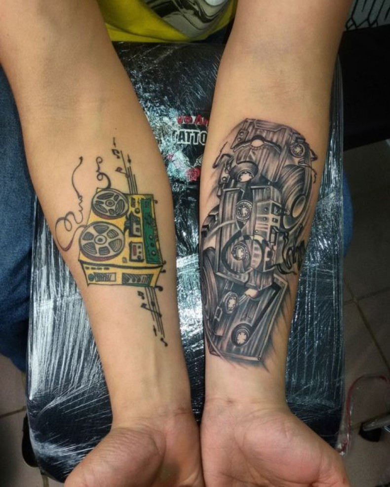 Men black and grey cassette, photo - Tattoo Master Barb Tattoo