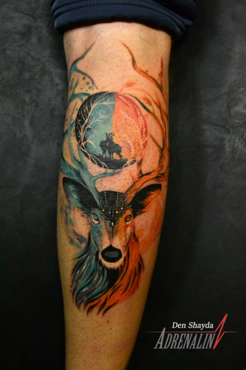 Men watercolor forearm, photo - Tattoo Master Barb Tattoo