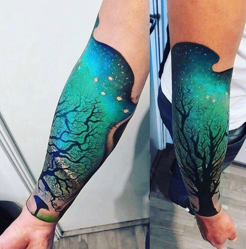 Мужские на руке акварель, photo - Тату мастер Barb Tattoo