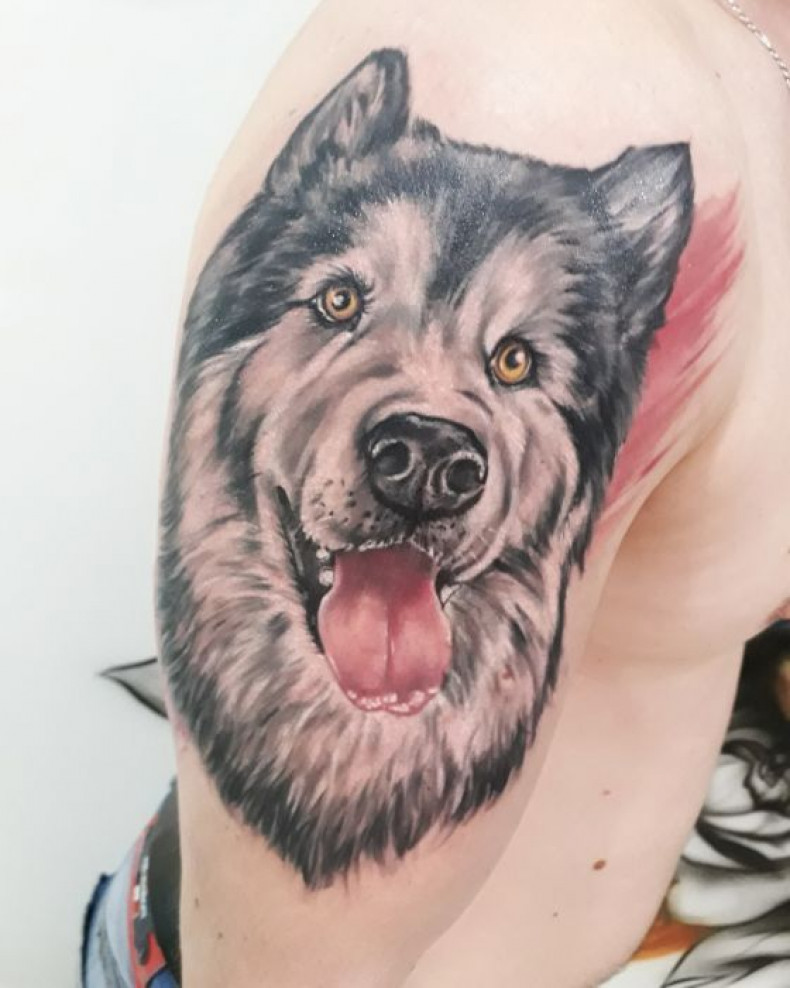 Męski na ramieniu realistyczny, photo - Tatuażysta Barb Tattoo