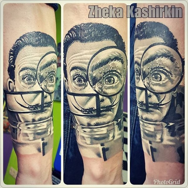 Męski na przedramieniu portret, photo - Tatuażysta Barb Tattoo