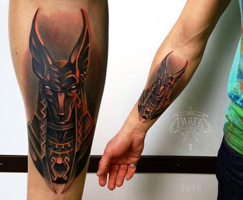 Men anubis egyptian, photo - Tattoo Master Barb Tattoo