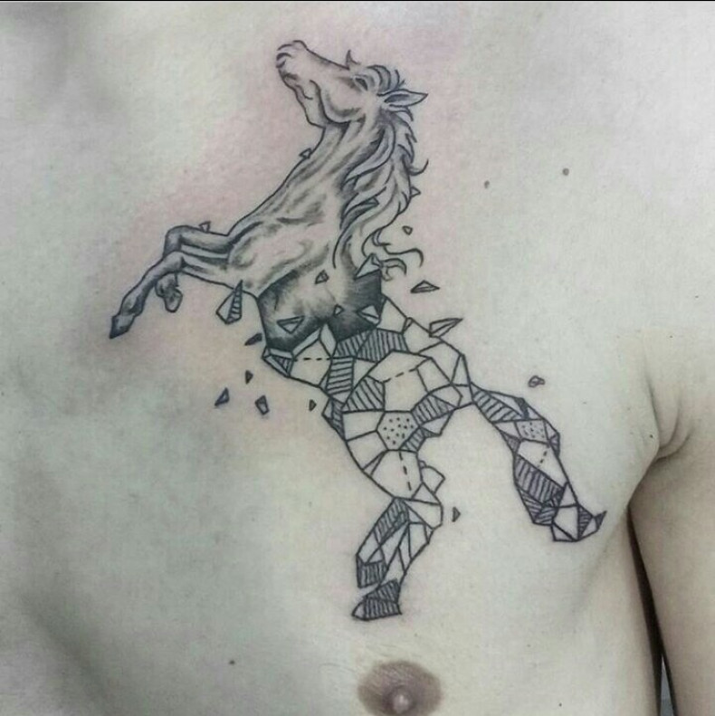 Men geometric horse, photo - Tattoo Master Barb Tattoo