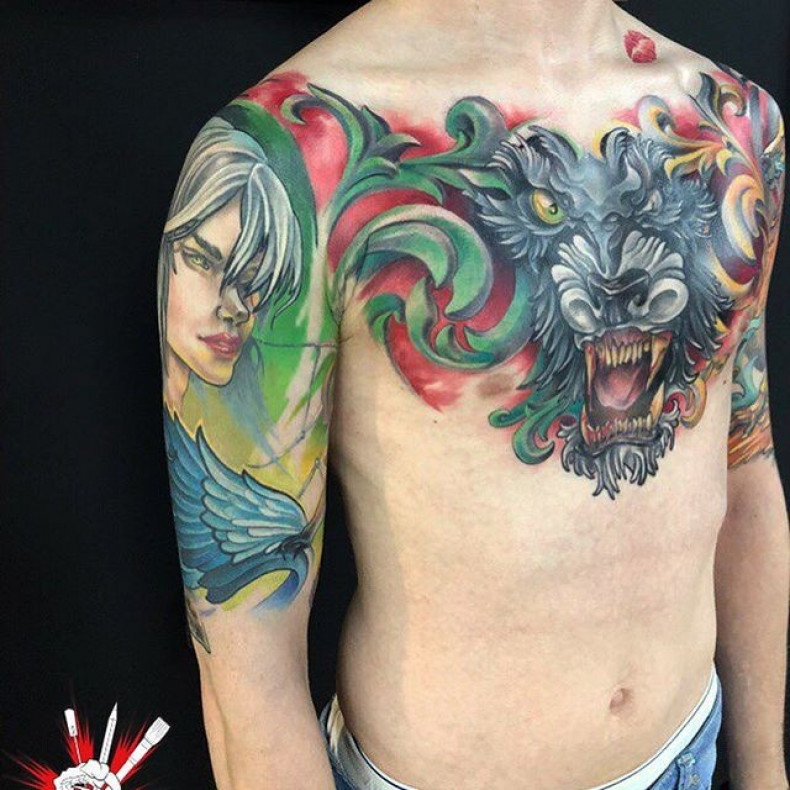 Men wolf big, photo - Tattoo Master Barb Tattoo