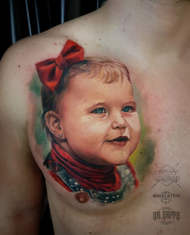 Men chest portrait, photo - Tattoo Master Barb Tattoo