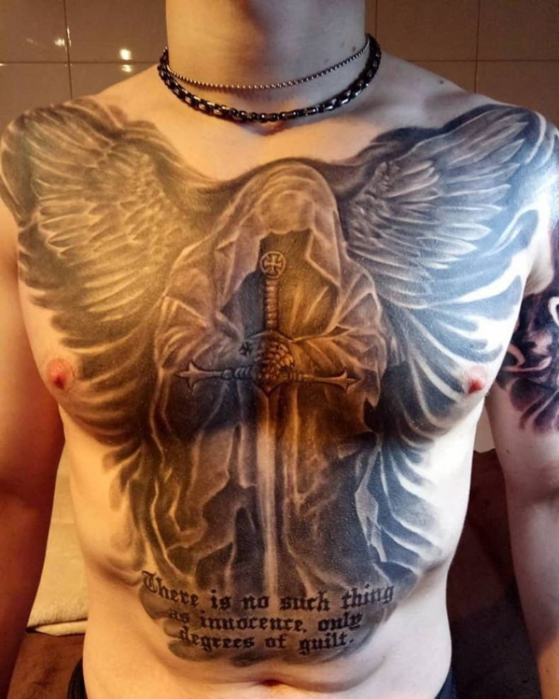 Męski czarny szary duży, photo - Tatuażysta Barb Tattoo