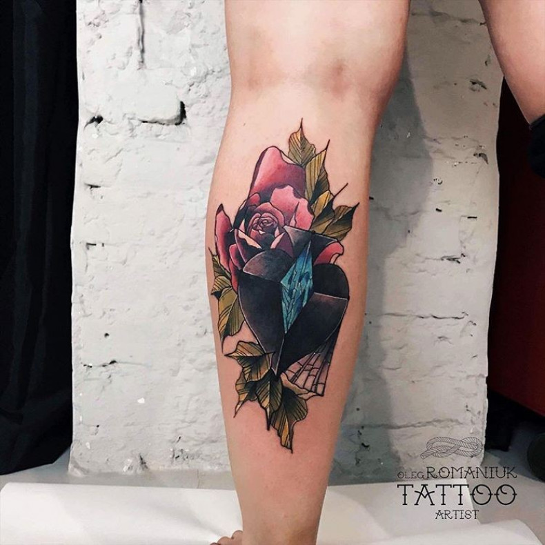 Мужские бриллиант на ноге, photo - Тату мастер Barb Tattoo