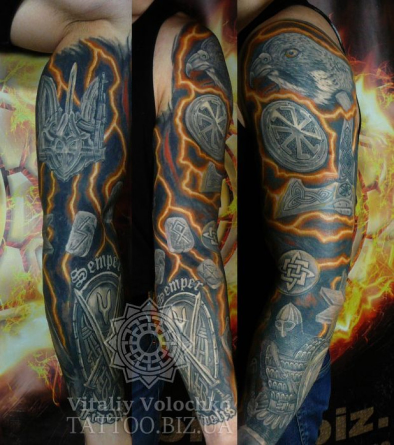 Men warrior emblem of Ukraine, photo - Tattoo Master Barb Tattoo