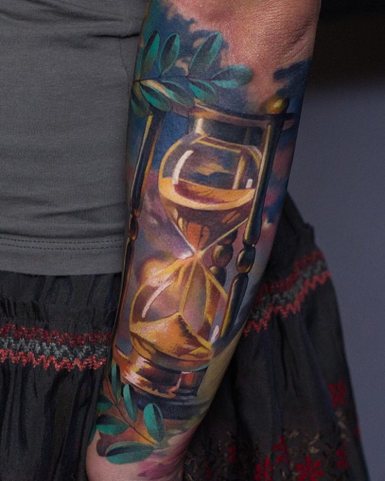 Männer Arm Sanduhr, photo - Tattoo-Meister Barb Tattoo