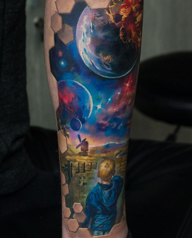 Мужские 3d абстракция, photo - Тату мастер Barb Tattoo