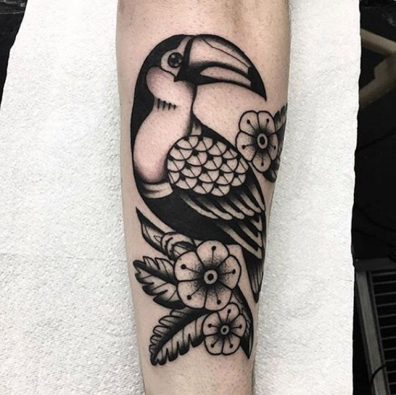 Men forearm bird, photo - Tattoo Master Barb Tattoo