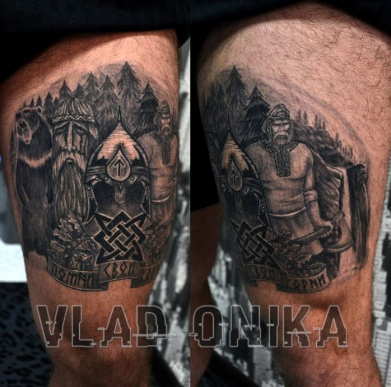 Men black and grey hero, photo - Tattoo Master Barb Tattoo