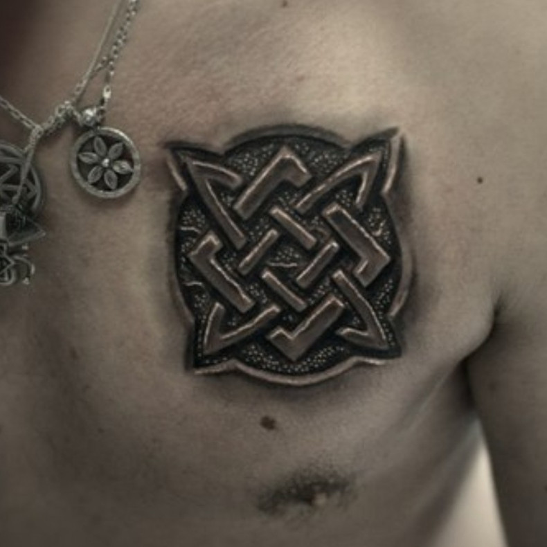 Men black and grey chest, photo - Tattoo Master Barb Tattoo